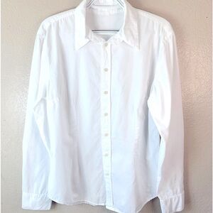 CP Shades Cotton White Textured Pleated Button Down Long Sleeve Shirt Si…